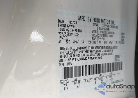 2023 Ford Mustang Mach-E Premium from USA, damaged, VIN 3FMTK3RM2PMA31302